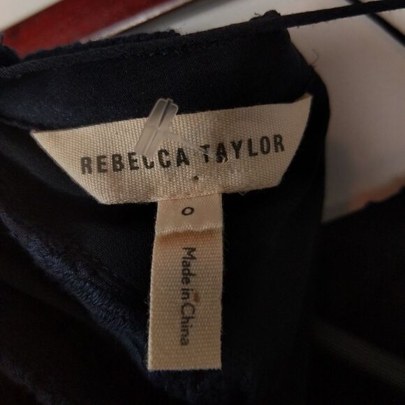 $295 Rebecca Taylor Embroidered Silk Open Shoulder - Picture 9 of 10